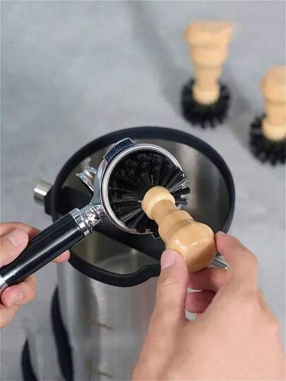 1pc 51/54/58mm Espresso Machine Cleaning Brush, Wooden Handle, Coffee Powder Bowl Brush, Cleaning Tool, Coffee Filter Brush, Cafe Supplies, Home Kitchen Tool, Coffee Accessories, Back To School Essential, Coffee Machine Must-Have, Also Suitable As Learning Supplies, Valentine's Day Gift, Birthday Gift, Kitchen Accessory, Kitchen Tool And Autumn Decor