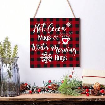 Christmas Hanging Wooden Christmas Coffee Wall Decoration Wooden Christmas Tree Decoration Candy Door Sign Christmas Hanging Wooden Sign For Christmas Holiday Kitchen Home Coffee Party Decoration