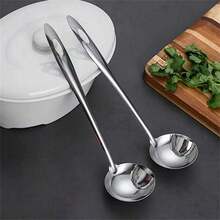 1pc Pot Separator, Oil Separator, Household Kitchen Tool, Stainless Steel Oil Separator Soup Ladle Gravy Food Fat Separator Skimmer Spoon, Grease Strainer Separater Hot Pot Oil Filter Spoon - 1 - View 7
