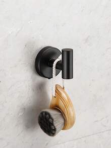 Juego de colgadores de almacenamiento para baño - Kit de colgadores para baño - Toallero de acero inoxidable negro - Gancho multifuncional - Estante para papel higiénico - Vaso de lavado de vidrio - 1 pieza