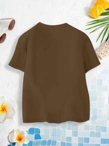 CAPIVARA Gym T-Shirt, INSTALLING THE SHAPE, Plus Size Fitness Bodybuilding Training Shirt - Rỉ Nâu - Xem 2