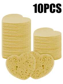 10/20/30/50 Stücke herzförmige komprimierte Gesichts-Reinigungsschwämme, für die Gesichtsreinigung, Massage, Peeling, Gesichtsmaske, Make-up-Entfernung - ultra-weicher exfolierender Make-up-Entferner für tiefe Reinigung, parfümfrei, unisex, Reise-Hautpflege-Grundbedarf, Herzdesign, sanftes Scrub-Material