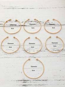 7pcs/Set European & American Style Bracelet Set, Hammered, Arrow, Floral, Exaggerated Hexagram Design, Twist-Open Bangle, Jewelry GiftWomen's Premium Bracelet & Bangle, Minimalist & Exquisite Design, High-Quality Texture, Brighten Skin Tone & Slim Wrist Look, Unique Non-Repetitive Style, All-Match For Daily Wear, Commute, Vacation, Party, Banquet & Bridal Jewelry, Perfect Gift For Birthday, Best Friend, Valentine's Day And Mother's Day - 彩色 - 查看 6