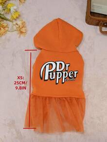 Pet Hooded Mesh Sweatshirt Dress, Outerwear For Small Cats, Small Dogs, Poodle, Bichon Frise