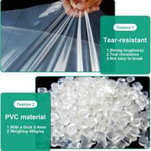 1Piece Multiple Size Specifications Clear Waterproof Tarpaulin Transparent Tarp Canopy Awnings Winter Plants Cover Greenhouse Film Tarp, Waterproof Tarpaulin, Clear Plastic Tarpaulin, Dustproof, Rainproof, UV Resistant Garden Coverage