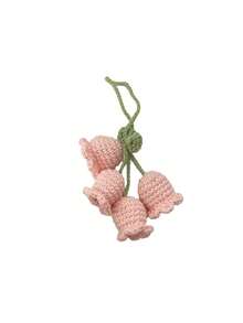 手工钩针百合花吊坠 - 亚克力编织饰品，适合 DIY 汽车装饰，完美的女士礼物配件，适合女性的冬季内饰汽车配件 - 彩色 - 查看 8