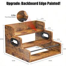 MOSENLR Liquor Bottle Display Shelf, Coffee Syrup Rack Organizer, 3 Step Countertop Wine Rack, Mini Bar, Retro Bar Shelf Stand For Whiskey, Spirits