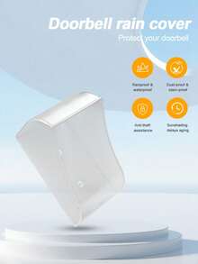 1pc Wireless Doorbell Button Waterproof Rain Cover, Black/Transparent Color Options, Windproof And Rainproof Protective Shell, Suitable For Doorbell Button, Doorbell, Doorbell Accessories, Doorbell Waterproof Cover