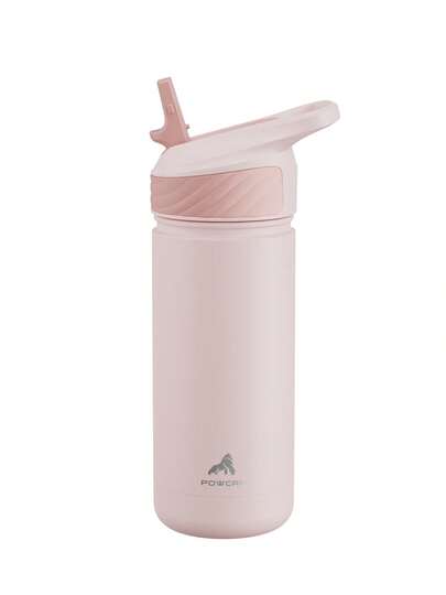 Powcan 18oz Insulated Tumbler With Straw - Stainless Steel Water Bottle, Double Wall Leak-Proof Coffee Cup, 24 Hour Cold Retention, Fits Car Cup Holder, Reusable, Suitable For Sports, Gym, School And Travel