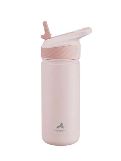 Copo térmico de 18 oz com canudo – Garrafa de água de aço inoxidável, copo de café com parede dupla à prova de vazamentos, mantém frio por 24 horas, serve para porta-copos de carro, caneca de viagem reutilizável para esportes, academia, escola e viagens