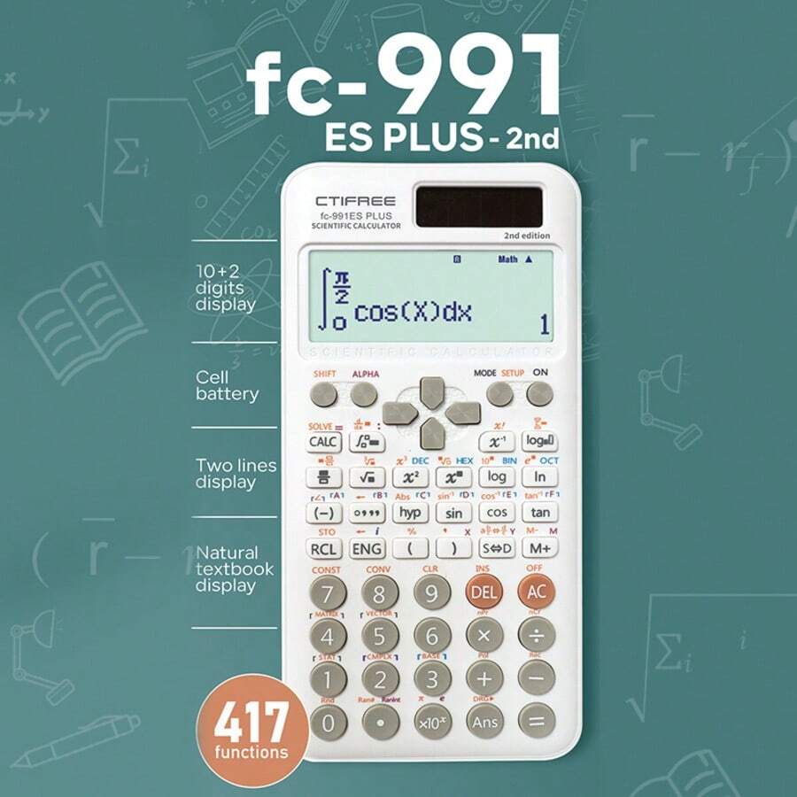 417 Multi Functional Scientific Function Calculator - Designed Specifically For Student Exams, Perfect For Office Students, Packaged In An Economical And High-End Appearance-