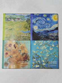 Square Oil Painting Sketch Book,Thick Blank Pages Sketch Book Art Drawing Book Graffiti Color Pencil Drawing Book Can Be Used For Sketching, Calculation Draft Book, Graffiti Notes, Etc,200 Pages Thick Watercolor Sketchbook, Van Gogh'S Inspiration Oil Painting, Blank Painting Diary,Portable Travel Sketchbook - one-size - View 9