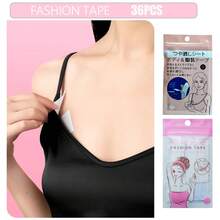 Tatukiko 时尚双面胶带，适用于衣服，强力粘性透明身体胶带，皮肤安全，透明，36条