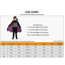 儿童吸血鬼伯爵服装套装 - 万圣节派对哥特式服装，带斗篷、高领和蕾丝 - 紫黑/红黑/黑灰 - 角色扮演服装，吸血鬼主题派对，三种款式可供选择 - 黑色-A - 查看 4