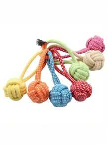 Juguete masticable trenzado de cuerda de algodón de color aleatorio, juguete interactivo para la limpieza de dientes adecuado para perros medianos y pequeños