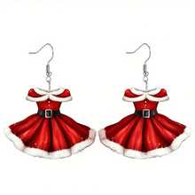 1 Pair Acrylic Christmas Princess Earrings - Perfect Holiday Gift, Suitable For Her, Cute Vacation Style