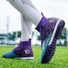 男女足球鞋，适用于人造草坪和硬地，室内外均可穿着，高帮尖头设计，是年轻职业球员训练的理想之选，专业运动TF鞋钉 - 白色 - 查看 5