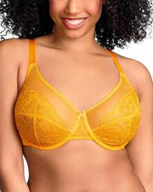 Minimizer Bras Women Full Coverage Underwire Bras Plus Size Lifting Lace Bra Heavy Breast - Cadmium Yellow - View 7