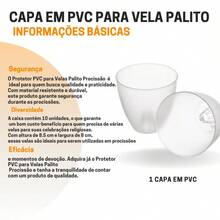 Kit C/6 Capa De PVC Para Vela Palito De Procissão Segura e Antichama quaresma semana santa pascoa santa santo falta de energia - Transparente - Visão 6