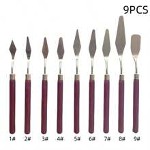 9 件/8 件/7 件/4 件/3 件美术油画调色刀、丙烯水彩颜料刮刀、抹刀、画笔套装、学校用品、返校