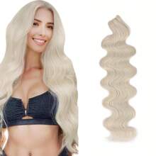 Synthetic Fiber Hair White Highlighted Sew In Hair Extensions High-Quality Japanese Silk Hair Weft 26 Inch 150g Sew In Weft Hair Extensions Weaving Hair For Women Girls Daily,Fashion Party ,Y2k ,Music Festival Various Occasions All Seasons - Multicolor - View 26