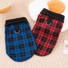 1pc Dog & Cat Checkerboard Chest Harness, Suitable For Sweatshirts, Fits Poodle, Bichon Frise And Other Medium/Small Breeds (Please Refer To Size Chart)