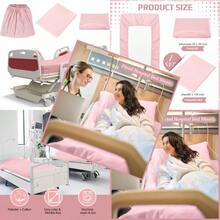 3 Pcs Hospital Bed Sheets For Home Use Extra Long Hospital Bed Fitted Sheets Sets 36 X 84 X 14 Inches Included Quilt Cover And Pillow Case Pink
