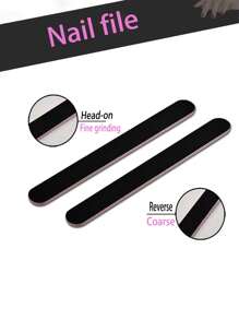 1支双面指甲锉，美甲用品，美甲工具，美甲艺术工具，返校季，指甲，美甲工具（适用于贴片式美甲），修甲修脚工具 - 黑色 - 查看 5