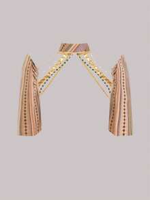 Amyenjoylife 现代菲律宾风蝴蝶袖可拆卸袖时尚优雅女士露肩上衣，菲律宾风短披肩（不含裙子） - 黃色 - 查看 2