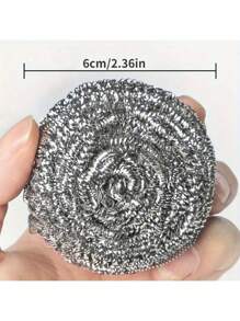 6pcs/12pcs Stainless Steel Kitchen Cleaning Balls - Non-Electric Dish Scrubber, Suitable For Bowls, Pots, Cooktops Stainless Steel Brush & Steel Wool, Cleaning Supplies - Multicolor - View 6