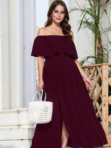 Women Maxi Dresses - Red Violet - View 3