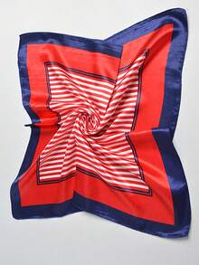 1pc Navy Silk Scarf, Professional Stewardess Small Neckerchief, New Women Fashion Versatile Scarf Tie For Bag Decor, Ribbon Accessory Necktie For Dress,Beach,Holiday - Multicolor - View 4