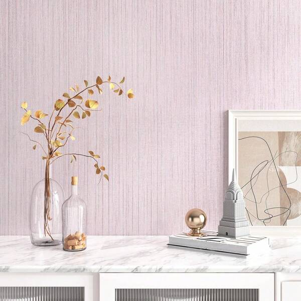 1 Stück rosa wasserfeste, selbstklebende PVC-Tapete, 60cm x 3/5/10 Meter ablösbare künstliche Bürstentextur Kontaktpapier, Linienmuster Tapete, für DIY Möbel und Tapetenerneuerung, Vinyl-Tapete, einfach zu installieren, Renovierungsaufkleber Wandpaneele, Tapete