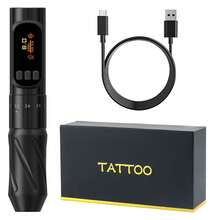 1 Stück kabellose T-Rex Tattoo Maschine, Rotary Tattoo Maschine, 6 Hub Länge mit 1 Box rosa Tattoo Nadeln, professionelle Tattoo Pistole, geeignet für verschiedene Nadeln