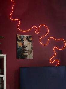 1 件装霓虹柔性 RGB LED 霓虹灯带，带遥控器 - 变色霓虹灯，适用于卧室、沙发、游戏设置和家庭影院装饰，非常适合节日装饰