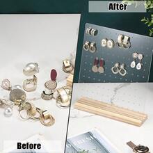 QY Pin Display Organizer Acrylic Pin Collection Holder 132 Holes Enamel Pins Display Frame Stand With Wooden Base Pin Gift Multipurpose Earring Display Holder Board 2601 - Clear - View 6