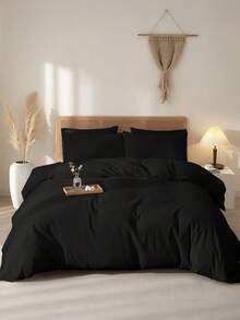 Bộ ga trải giường 2/3 món bằng cotton nguyên chất, 100% cotton, mềm mại và thoáng khí, thân thiện với da, chống xù lông, đồ dệt gia dụng thời trang, bao gồm vỏ chăn và vỏ gối, phù hợp với giường đơn, đôi, cỡ Queen, cỡ King, không bao gồm chăn bông, dùng được cả bốn mùa, nhiều màu sắc để lựa chọn, có thể giặt máy. - Nhiều màu - Xem 53