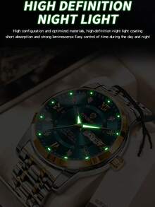 BINBOND Luxury Watch For Man Elegant Date Week Waterproof Luminous Men Watch Quartz Stainless Steel Sports Men's Watches - Vàng - Xem 5