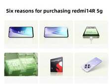 Xiaomi Redmi 14R Smartphone, 6.88" Eye Protection Display, Snapdragon 4 Gen2 Chipset, 120Hz High Refresh Rate, Side-Mounted Fingerprint Unlock, 5160mAh Large Battery, 18W Fast Charging, Chinese Version Dual SIM, Supports English And Chinese