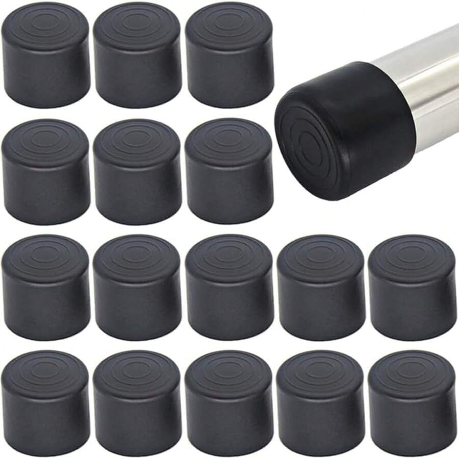 16Pcs 1 Inch (25mm) Round Rubber Chair Leg Tips Caps, Chair Table Leg Covers Floor Protectors, Chair Leg End Caps For Furniture, Chair, Table - 25mm (1"), 16 Pieces - View 1