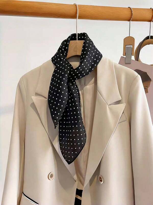 وشاح نسائي بنقاط كبيرة، وشاح رقبة عالي الجودة، وشاح رأس عتيق مناسب للاستخدام اليومي، خريف/شتاء