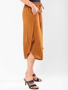 JIN SER Pentacurt Viscose Skirt Has Pocket - Ginger - View 5