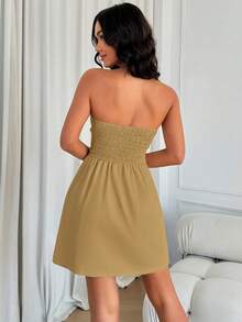 Women's Elegant And Sexy Tube Top Skirt Solid Color