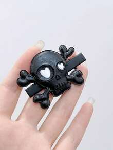 2个/1个哥特风侧夹，骷髅头发夹，女士发饰，刘海夹，复古节日派对发饰，万圣节配饰，爪夹，发夹，发卡 - 彩色 - 查看 3