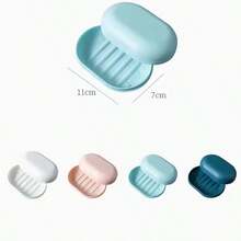 1pc Creative Sealed Travel Soap Box With Lid, Fashionable Portable Soap Holder, Handmade Soap Tray, Drainage Home Travel Storage Soap Box - 白色 - 查看 2