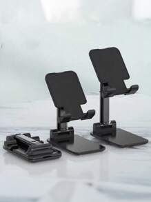 1pc Personalized Customization Adjustable & Foldable Mobile Phone Holder, Portable Slouchy Desk Stand, Non-Slip Plastic Tablet Stand, Battery-Free