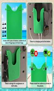 Silicone Phone Holder For Bogg Bags, Compatible Phone Case Attachment, Beach Tote Bag Accessory – Ideal Holder For Bogg &Amp; Similar Beach Bags (Pink) - 藍白色 - 查看 5