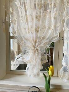 1 Rèm cửa ren đính hạt ngọc trai, Rèm ngăn cách bán trong suốt họa tiết hoa Bohemian thoải mái, Rèm cửa sổ trang trí cho phòng ngủ, phòng khách, trang trí nhà cửa, mọi mùa - Màu be - Xem 7