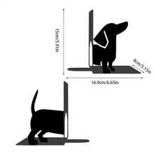 2 件铁猫形书挡，重型金属书桌书挡，带有奇思妙想的猫咪图案，带圆角的装饰性书挡，书夹，适用于办公室、图书馆、书架、书桌装饰