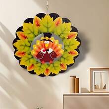 Colorful Turkey Metal Craft Ornament -30X30cm, Exquisite And Fashionable, Suitable For Indoor And Outdoor Holiday Decoration At Home, Company And School Parties, And Must Be Selected As A Halloween And Christmas Gift